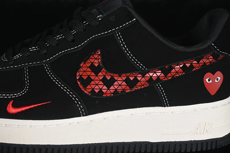 All categories Nk Air Force 1 Air Force series Nk Air Force 1 Low Air Force low-top Nike Air Force 1'07 Low Rei Kawakubo co-branded matte black and red love Air Force 1 low-top casual sneakers LD1999-007
